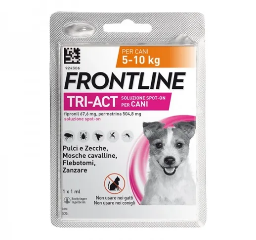 Frontline Tri-Act Antiparassitario Cani da 5 a 10 kg Pipetta Singola