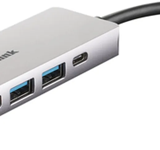 D-LINK HUB USB-C 5-IN-1 CON HDMI E POWER DELIVERY 60W, USCITE: HDMI x1, Ethernet x1, USB 3...
