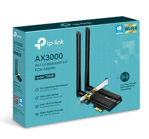 Tp-link AX3000 WI-FI 6 BLUETOOTH 5.0 PCI EXPRESS ADAPTER ARCHER TX50E