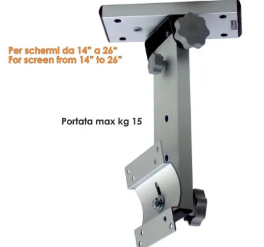 Staffa porta tv per camper o imbarcazioni W1 reclinabile da soffitto con base rotante per...