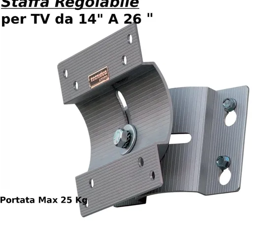 Staffa a parete Per TV LCD attacco vesa 100 piastra filo parete per TV DA 14 a 32 pollici...