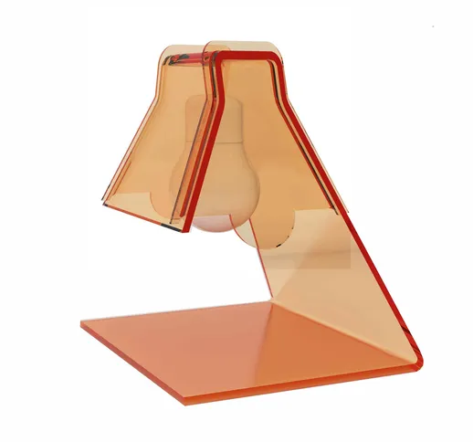 Lampada-Abat -Jour in plexiglass trasparente modello 20x17xh21 cm - 40 W -E 14 BULB aranci...