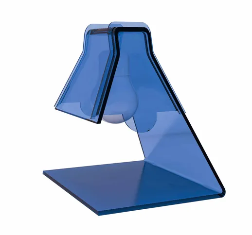 Lampada Abat -Jour in plexiglass trasparente modello 20x17xh21 cm - 40 W -E 14 BULB celest...