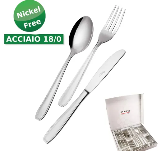 Cofanetto 24 pezzi coltello economico Atena 18 Cromo, (Acciaio 18/0) Nichel Free, spessore...