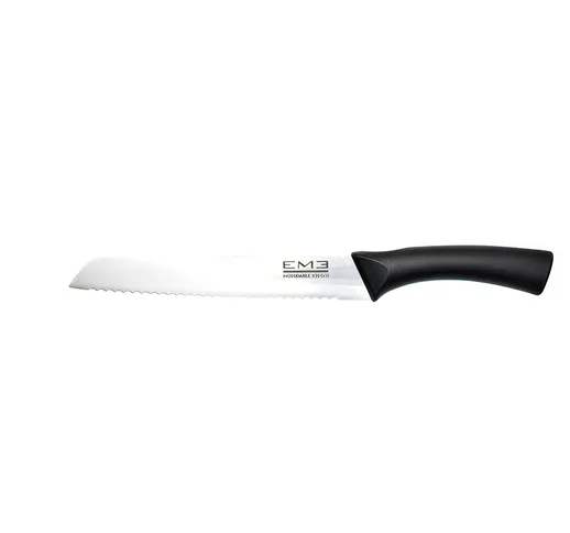 Coltello da pane lama seghettata realizzato in acciaio 18/10, manico ergonomico Lama 20 cm...