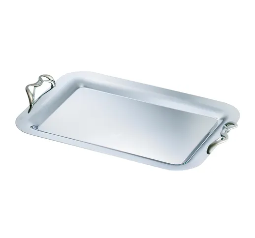 Vassoio Rettangolare 43x30 cm - con manici Linea ALEX EME in acciaio inox Lucido