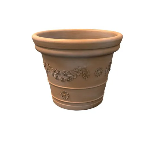 Vaso festonatoTONDO 40cm Tegola