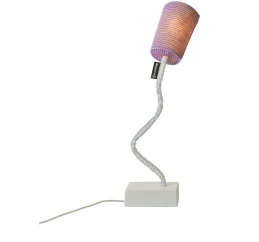 Lampada da Tavolo Paint T stripe colore viola Altezza 17,5 cm Diametro 12 cm, realizzata i...