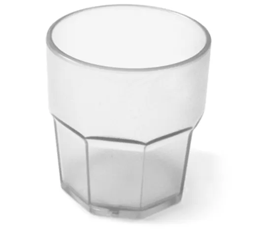Bicchiere in Policarbonato ottagonale Ø7,7xh8,3 cm -250 ml impilabile Colore trasparente