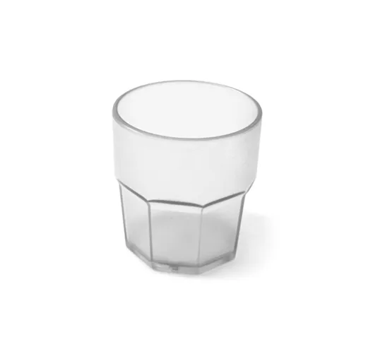 Bicchiere in Policarbonato ottagonale Ø7,7xh8,3 cm -250 ml impilabile Colore bianco