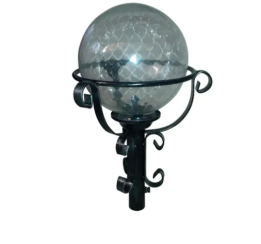 Lanterna rotonda x Palo In ferro Battuto 32xh51cm - Attacco Lampada E 27 interno esterno,...