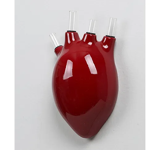 Vaso da Parete portafiori in resina BATTITI 14x9xh23 cm - forma di cuore umano colore bord...