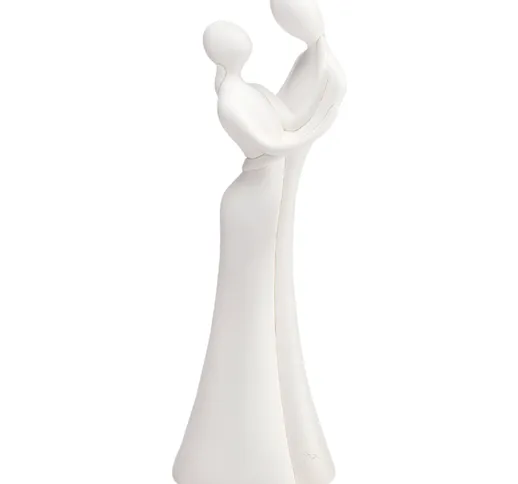 Innamorati braccio sul collo Statuetta In Resina Bianco Luna Piccoli h 14 cm colore bianco