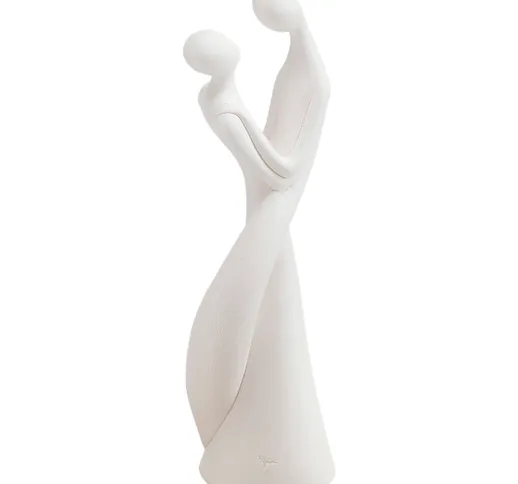Innamorati treccia Statuetta In Resina Bianco Luna Piccolo h 14 cm colore bianco