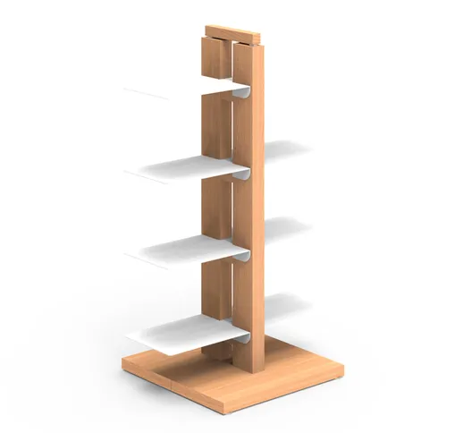 Libreria verticale a colonna DOPPIA ZIA BICE 42x30xh 65 cm con struttura I in legno massel...