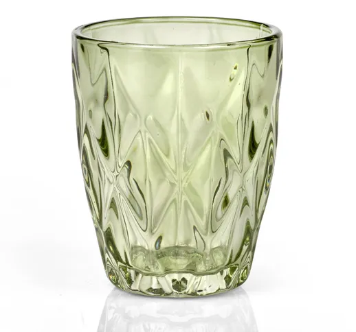 Bicchieri Acqua Tumbler Drink 6 pezzi diametro 8xh10 cm - 250 Ml in vetro pressato adatto...