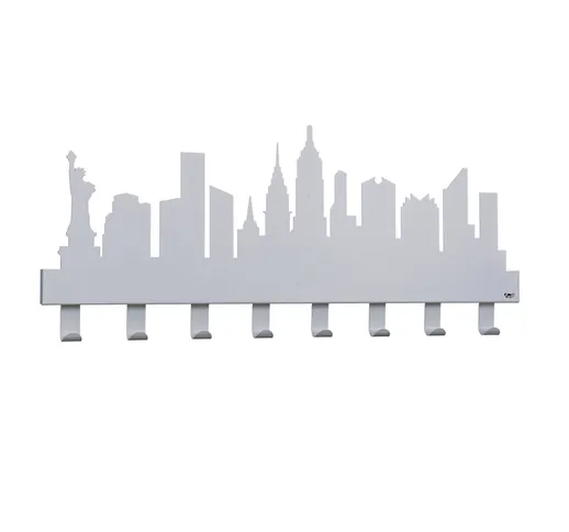 Appendi Abiti New York in metallo, 82x30h, colore Alluminio