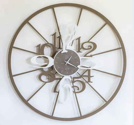 Orologio Kalesy in metallo, diam.70, colore Beige-bianco