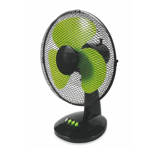 VENTILATORE DA TAVOLO 40 W CM 30 NERO CON LAME VER in Acciaio - Plastica Nero, dimensioni...