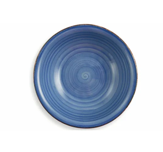 set 6 piatti fondi New Baita in Gres Blu, diametro 21 x altezza 5 cm