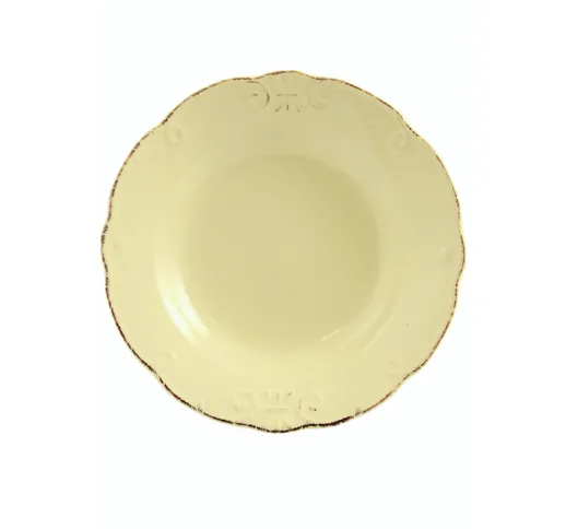 set 6 piatti fondi Duchessa in Gres Giallo, diametro 23 x altezza 4 cm