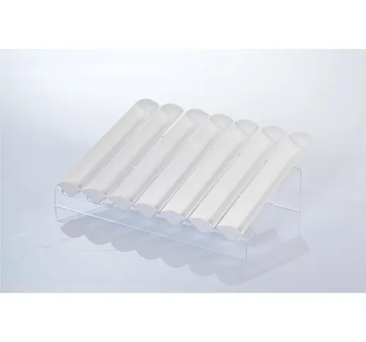 Porta macarons in plexiglass trasparente a 7 file 70 pezzi - Ingombro massimo 46x33xh14 cm