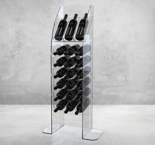Espositore Porta bottiglia in Plexiglass BIG TOWER 55x27xh 120 cm - spessore 5 mm capacità...