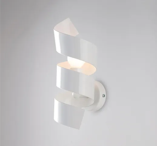 Applique Helix in ferro laccato bianco 1 luce, altezza 28 Cm, larghezza 13 Cm