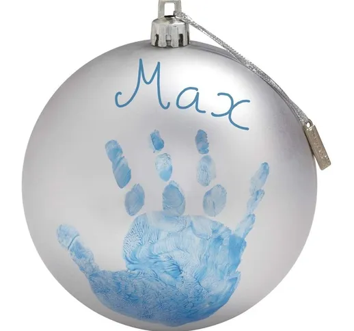 PALLINA DI NATALE DECORAZIONE NATALIZIA PER ALBERO CON KIT IMPRONTA CALCO MANO