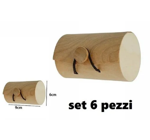 SET 6 SCATOLE BOX ASTUCCIO IN LEGNO DECOUPAGE PORTAGIOIE COFANETTO 53487A