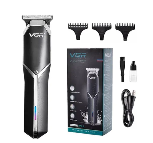 TAGLIACAPELLI BARBA TRIMMER PROFESSIONALE RICARICABILE USB IMPERMEABILE VGR V930