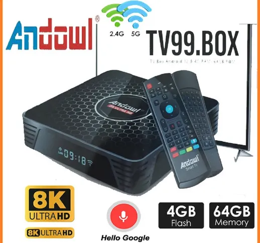 DECODER TV BOX ANDROID 12 TV99.BOX 4GB RAM 64 GB ROM ULTRA HD 8K MEDIA PLAYER