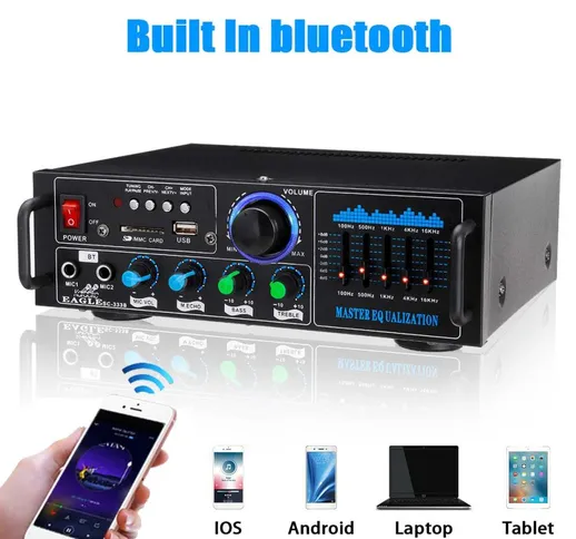 AMPLIFICATORE AUDIO 2X70W FUNZIONE KARAOKE FM/BLUETOOTHMP3/USB/BLUETOOTH Q-GF289