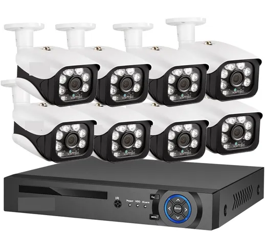 SET SISTEMA DI REGISTRAZIONE SICUREZZA CCTV HD Q-S80 CON 8 CANALI TELECAMERE 4K