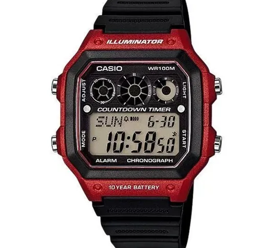 OROLOGIO DA POLSO CASIO AE-1300WH-4AVDF DIGITALE UOMO SPORTIVO ROSSO