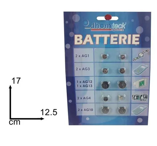 SET 10 PEZZI BATTERIA A BOTTONE VARIE MISURE PER OROLOGI ELETTRONICA