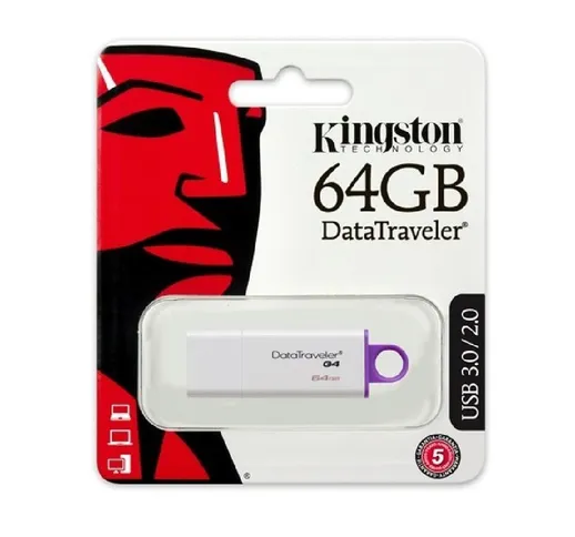 KINGSTON CHIAVETTA USB 3.0/2.0 64GB PEN DRIVE PENNA 64 GB DATATRAVELER G4 MEMORIA