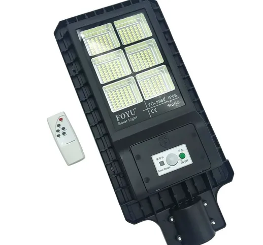 LAMPIONE STRADALE LED 180 W PANNELLO SOLARE FOTOVOLTAICO CON TELECOMANDO LUCE