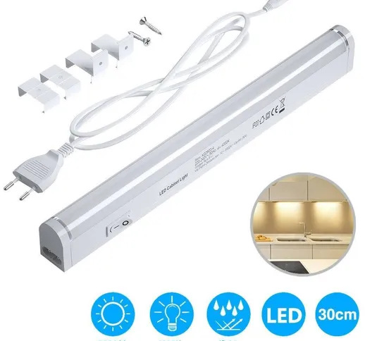 LAMPADA LUCE SOTTOPENSILE 30CM MOBILI CUCINA ARMADIO BARRA LED 330LM BIANCO