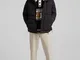 Bershka Giubbotto Puffy Cappuccio Uomo L Nero