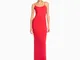 Bershka Vestito Lungo Con Spalline Aderente Donna S Rosso