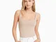 Bershka Body Con Bretelle Donna Xs Sabbia