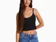 Bershka Top In Maglia Traforata Con Spalline Donna L Nero