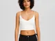 Bershka Top Corto Spalline Donna Xl Bianco