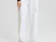 Bershka Jeans Straight Cargo Donna 46 (Eu 42) Bianco