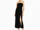 Bershka Vestito Lungo Bandeau Con Arricciatura Elastica Donna S Nero