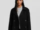 Bershka Cappotto Trench In Cotone Donna L Nero