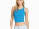 Bershka Canotta A Coste Donna Xs Azzurro