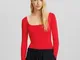 Bershka Body A Maniche Lunghe Donna L Rosso