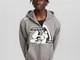 Bershka Felpa Cerniera E Cappuccio Racing Uomo Xl Grigio